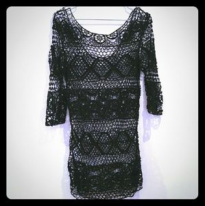 Crochet Transparent 3/4 Sleep Top